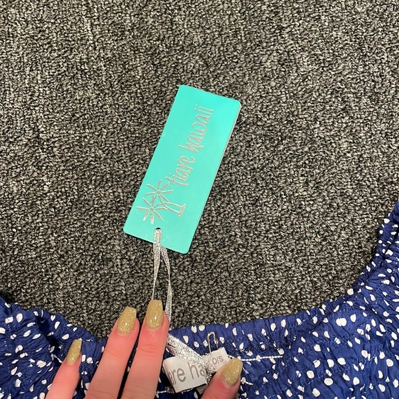 Tiare hawaii polka dot blue and white maxi dress with a cross over TAGS ON!! - Picture 4 of 4